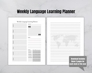 Weekly Language Learning Planner, Digital Language Learning Planner, Printable Language Learning Planner, Weekly Planner With Notes Page - Etsy UK
