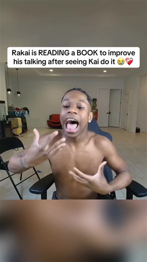 Rakai is READING a BOOK to improve his talking after seeing Kai do it 😭❤️‍🩹 #rakai #kaicenat
