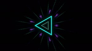 Turquoise And Purple Strobe Light In Triangular Futuristic Tunnel Background Vj Loop In 4K