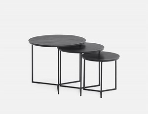 ALMATY set of 3 aluminum and iron nesting tables | Structube