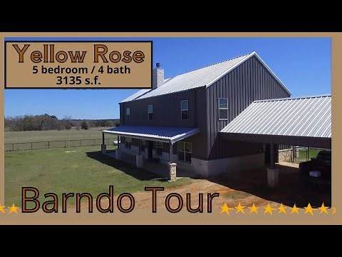 Barndominium Tour - 5 Bedroom - 4 Bath - 3100 sq ft (Yellow Rose)