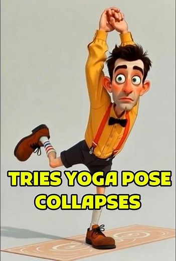Tries Yoga Pose… Hilarious Fail! 😂 | 30s Silent Comedy Short