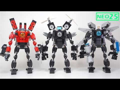 LEGO Skibidi Toilet Titan TV Man Mech Robot | Titan Cameramen Mech | Titan Speakerman Mech Figures