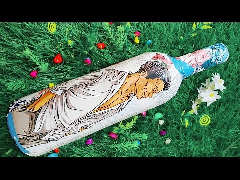 Decoupage On Glass Bottle With Magazine Papers Without Mod Podge #Decoupage #magazinepapercraft #DIY