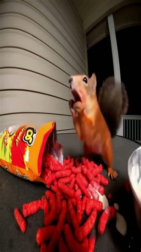 “The Over Spicy Squirrel Meltdown Over Cheetos an