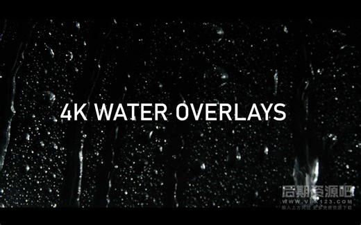 视频素材 4K雨滴水滴气泡飞溅特效合成素材 包含音效 Water Fx