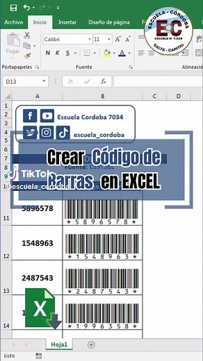Cómo crear códigos de barras en Excel