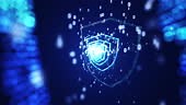 SECURITY icon digital code technology on blue background