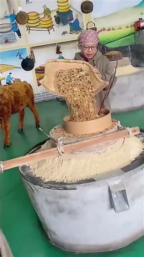 Grinding process of grains with stone mill