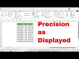 Set Precision as Displayed in Excel! Have Cell Values Match Rounding in Cell. #howto #excel #office