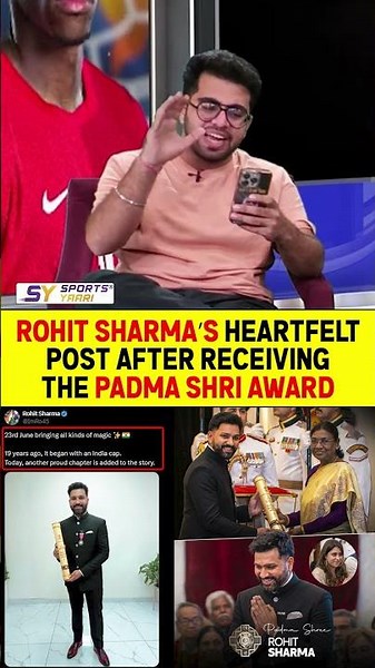 ROHIT SHARMA’S HEARTFELT POST AFTER RECEIVING THE PADMA SHRI AWARD #rohitsharma #president