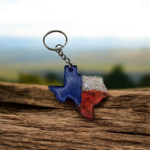 Handmade Custom State of Texas Keychain