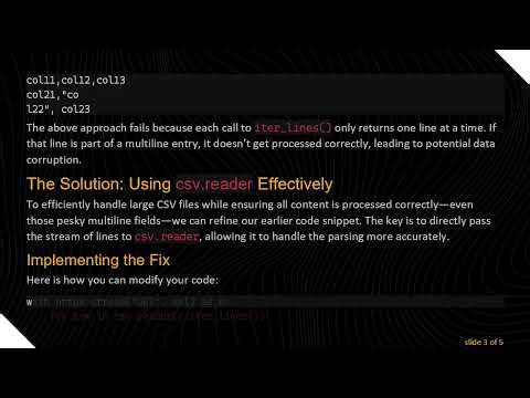 Streamline Your CSV Handling with Python: A Guide to Streaming Mode Parsing