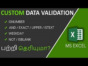 Custom Data Validation in Excel in Tamil