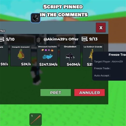Steal A Brainrot Script *Op* Freeze Trade Machine 🌲👾 #roblox #stealabrainrot #fyp #delta #fyp