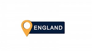 Animated england location icon bouncing on white background