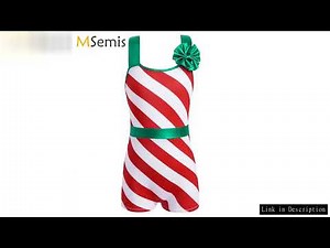 Kid Girls Candy Cane Christmas Costume One Piece Stripes Ballet Dance Leotard High Waist Unitard Sho