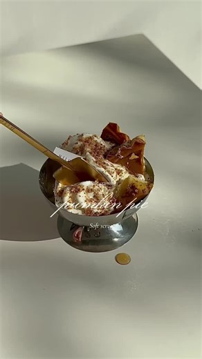 Come try our latest autumn seasonal dessert 🍁 , The Pumkin Spiced, with maple oat brown sugar crumble soft serve.