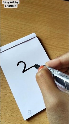 Creative Drawing Using Number "2" #numberdrawing #shorts #foryou