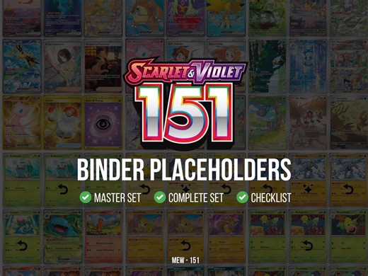 Scarlet and Violet: 151 Set, 5 in 1 Binder Placeholders (digital Download) - Etsy