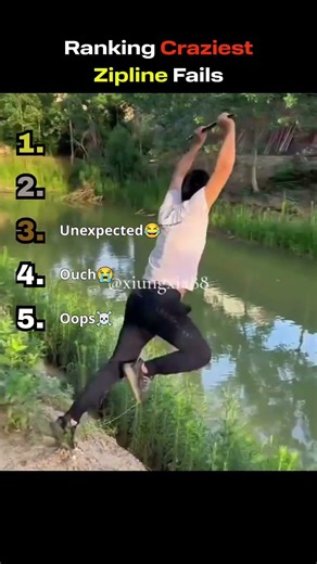 Ranking Craziest Zip line Fails 😂😳 #top5 #funny #zipline #trynottolaugh #foryou #ranked