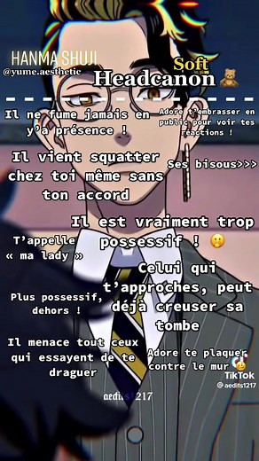 Hanma Shuji Headcanon Soft 🧸 #hanmashuji #hanmatokyorevengers #fyp #fypage #tokyorevengers #headcanon #headcanons #pourtoii #pourtoipage #pourtoi ♥︎