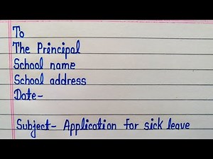 Application for sick leave in english || Leave application to principal students