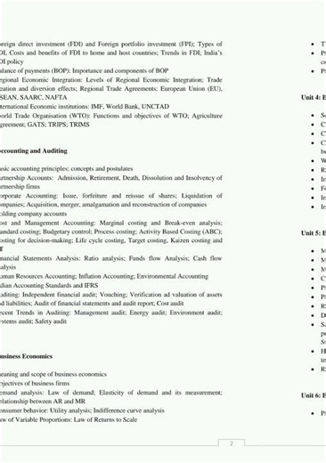 UGC NET Commerce (Subject) Complete Syllabus.