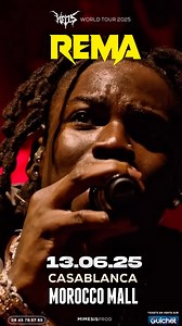 REMA LIVE IN CASABLANCA! 🥵 Afrobeat sensation Rema will set the stage on fire this June 13th at Morocco Mall! 🔥🎶 Don’t miss it – get your tickets now! 🎟️ | Guichet