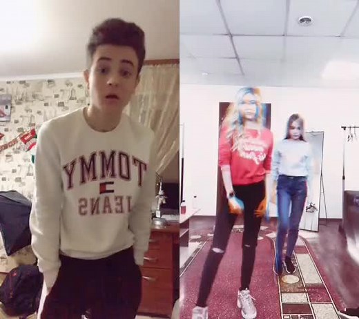 Coordinated Dance Routine with Color Effects