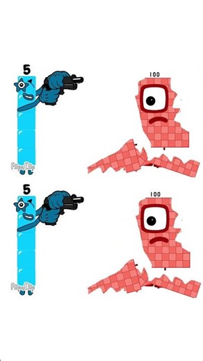 Numberblocks Five against 100 | Make Animation In Flipaclip #flipaclip #drawing #numberblocks