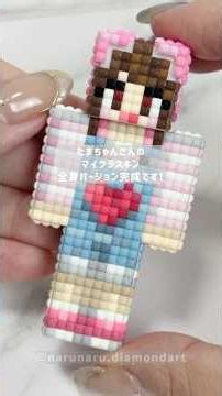 [Diamond Art] Tama-chan 🐈 Minecraft full body skin complete! #DiamondArt #Tama-chan #Minecraft #M...