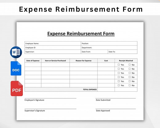 Employee Expense Reporting Template. Expense Report Form. HR Templates. Employee Expense Reimbursement Form. Editable & Printable PDF, Word - Etsy