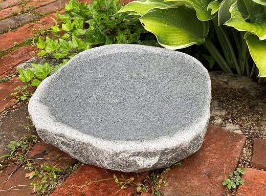 Handmade Natural Quarried Granite Bird Bath for Balcony, Patio, Garden or Yard - Etsy