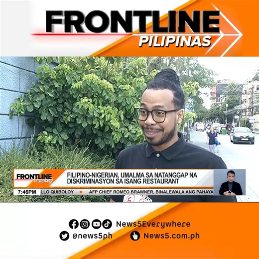 #FrontlinePilipinas | Nakaranas ng diskriminasyon ang isang Filipino-Nigerian sa isang restaurant sa Quezon City. Nakasulat sa resibo na kulot at kamukha umano siya ni "Black Jack." Ang nakakainsulto pa, nang komprontahin niya ang waitress, aniya'y binalewala lang siya. #News5 | via Jenny Dongon For more videos, visit us at www.news5.com.ph. | News5