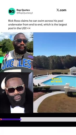 52K views · 147 reactions | Wahala jam Network! Rick Ross boasts he can swim across his pool underwater from end to end, which is the largest residential pool in the United States ‍♂️‍♂️‍♂️‍♂️ | Wahalanetwork | Facebook