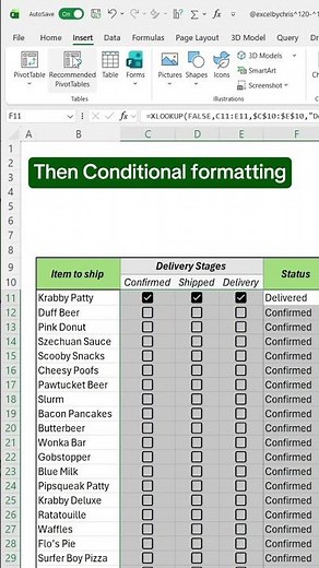 How to create a Delivery tracker in Excel! #excel #excelcharts #spreadsheet