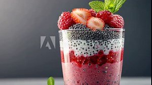 How to create a delicious berry chia pudding with layers of raspberry and coconut cream in under five minutes
