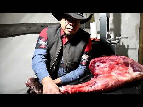 Moose Butchering and Cutting: Butchering Moose Hind Quarter