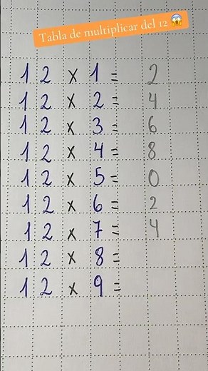 Tabla de multiplicar del 12 #elprofejeffer #mathematica #maths #tabladel12