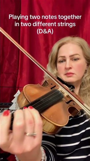 Playing two notes together on D&A string-#popviolinist #stellasuperstar #violincover #shorts