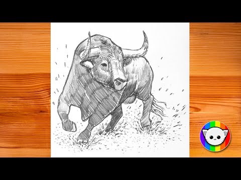 How to draw a bull step by step | Pencil sketch for beginners