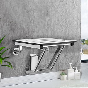 [Hot Item] Wholesale Wall Mounted Folding Shower Seat Room-Saving Chair for Elderly Disable