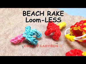 NEW Rainbow Loom-LESS BEACH RAKE EASY CUTE Charm Tutorials by Crafty Ladybug /How to DIY
