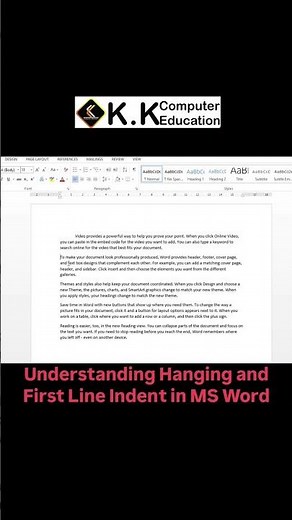 Understanding | use of Hanging and First line Indent in MS Word. #msword #msoffice