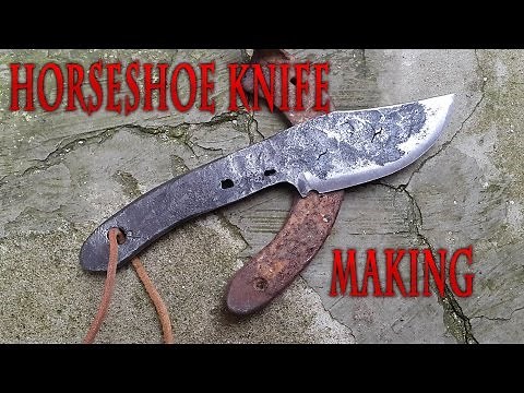 Horseshoe Knife Making - Forging a knife from a rusty horseshoe