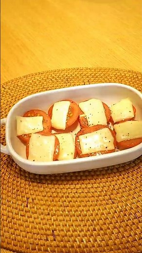 トマトのチーズ焼き🤍👩‍🍳🍽️ #簡単レシピ#asmr