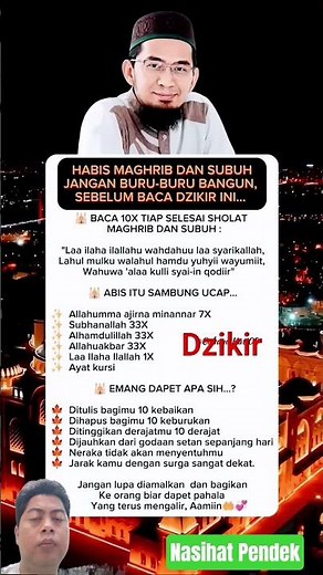 Dzikir Setelah Magrib dan Subuh… Waktu Emas Jangan Sampai Terlewat 😭✨Dhikr After Maghrib and Fajr