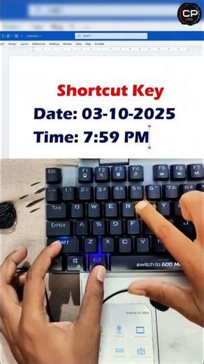 Date and Time Insert in MS Word 😮👌#msword #windows