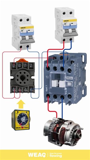 New Motor Timing: Relay Base Contactor Combo. #Contactor #PowerContactor #DinRailContactor #ModularContactor #ElectricalContactor #TimedDrive #MotorSequencing #SmartTiming #ControlSystem #SequentialControl